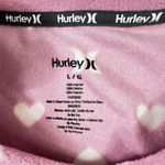 Hurley  Pajama Crop Top Women's Size Large Pink White Hearts Barbie Valentines Photo 6