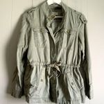 Loft Petites Army Green Drawstring Open Shirt Jacket SP Photo 1