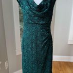 Dress Barn Collection Dark Green Lace Cowl Neck Sleeveless Midi Formal Dress 12 Photo 0