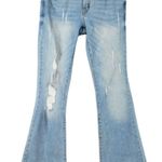 Just USA Light Blue Distressed Flared Leg High Rise Jeans Size 3 Junior. Photo 1