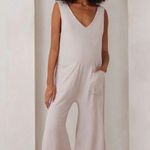 BUMPSUIT The Oversized Linen/Viscose Jumpsuit Sleeveless Beige Sz Small Photo 0