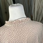 Adrianna Papell  Pink Polka Dot Blouse with Ruffle Neckline Photo 6