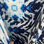 Kenar Blue and White Slip Midi Dress with Spaghetti Straps Photo 6