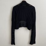 Baby Phat Vintage Y2K Black Crochet Bell Sleeve Open Drape Cropped Cardigan Photo 8