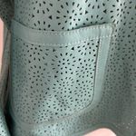 DD Collection Aqua Pierced Leather Jacket sz 10 Blue Photo 2