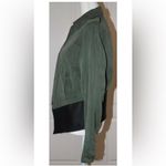 BB Dakota Collective Green Jacket With Leather Trim Size Small Photo 6