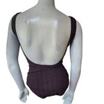 Catalina  Brown Ribbed One-Piece Swimsuit (M) Photo 3