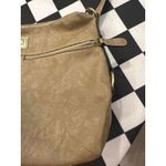 Stone Mountain Womens Crunch Leather Irene Adjustable Strap Hobo Purse bag Tan Photo 3