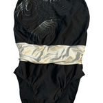 Christian Dior Vintage authentic Black and Silver Swirl Design Swimsuit Photo 0