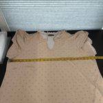 Adrianna Papell  Pink Printed Ruffle Tie Split Neck Flutter Sleeve Career Top 3X Photo 9