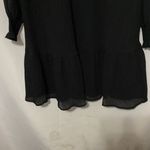 Loft WO SIZE LG Black Cocktail Dress with Bishop Sleeves and Crew Neck pleated Photo 11