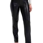 Joie  Straight Faux Leather Pants Zip Fly Black Size 10 Photo 1