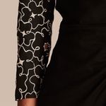 Rebecca Taylor Embroidered Tai Floral 10 Black Mini Silk Cotton Dress Photo 8