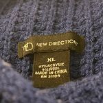 New Direction Oversized High Neck Knit Sweater Blue & Black Striped Mod Style x s Photo 3