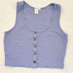Bozzolo  Purple Buttoned Cropped Tank Top - Size: Medium Photo 0