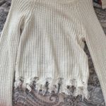 Distressed White Sweater Photo 2