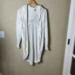 Anthropologie  Moth Open Weave Hooded Longline Cardigan Sweater - size Medium Photo 6