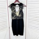 Alice + Olivia  Odette Lace Top Halter Mini Sheath Dress Black Size 2 Coquette Photo 8
