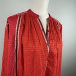 Free People  Women's Popover Tunic Dress Shirt Plaid Long Red Gold Oversized XS Photo 2