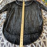 EXPRESS Charcoal Long Sleeve Women High Low Top Grunge Distressed Relaxed Fit M Photo 12