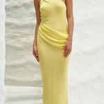 Baobab Lyn Knit One Shoulder Maxi Dress Carambolo Yellow Womens Size Medium Photo 0