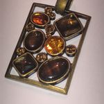 Park Lane  Bronze & Amber Gemstone Rectangular Boho Pendant Photo 4