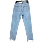 AGOLDE SZ 27 Criss Cross Straight Leg Jeans Button-Fly Frayed Hems Medium Wash Photo 2