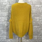 Fate Fontaine Fringe Cable Knit Sweater in Mustard yellow Size M Photo 4