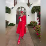 Elliatt  Vibrant Red Long Coat Double breasted gold buttons NWOT quiet luxury Photo 1