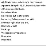 ALC Frank A.L.C. Mer Two Toned High Slit Layered Look Dress | Black/Cream | 6 Photo 10