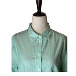Everlane  Mint Green And White Striped Cotton The Relaxed Oxford Shirt Size 4 NWT Photo 2