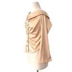 Anthropologie  Off The Shoulder Silky Button Down Shirt Size M NEW Steampunk Photo 2