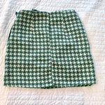 Missguided Misguided Boucle Green and White Houndstooth Wrap Miniskirt NWT Photo 1