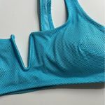 Aerie  Shine Pique V Wire Scoop Bikini Top Big Sur Blue NWT Photo 4