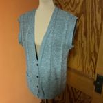 Vintage Gray Grandpa Sweater Vest Cardigan Size L Photo 4