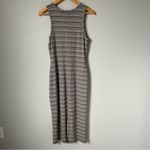 Marine layer Lexi Rib Daytime Midi Dress Gray and Black Stripes Size Medium Photo 2