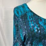 H by Halston  Printed V-neck Rayon‎ Long Sleeve Top Womens XS Spring Soft Photo 2