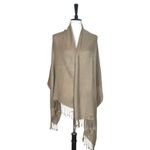 Women’s Bundle 3 Oblong Scarfs Solid Neutral Color Fringe Tan Orange Brown Tan Photo 6