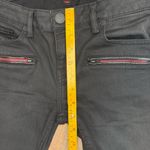 ETIENNE MARCEL Women's 28 Black Coated Moto Skinny Jeans Red Zip Faux Leather Photo 9