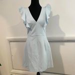 French Connection Baby blue mini dress with ruffle sleeves and v-neck. size 6 Photo 2