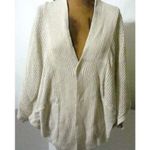 prAna NWT New Womens Beige Lima Sweater L Soft Cardigan Open Casual Organic Cott Photo 3