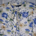 Rachel Rachel Roy sheer long sleeve Floral top Blue Size 12 Photo 1