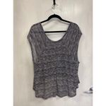 Obey  Propaganda blue ivory striped crop top women's oversized size‎ xs Photo 3