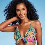 Shade & Shore Women's Tie-Front Longline Bikini Top - ™ Multi Tropical Floral Photo 0