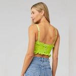 For Love & Lemons Sadie Lime Brat Green Corset Crop Top S Photo 2