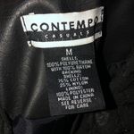 Contempo Casuals Lace Sleeve Faux Leather Jacket Photo 5