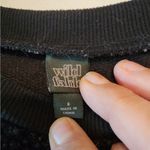 Wild Fable  Sherpa black fleece cropped sweater size womens small oversized Photo 2