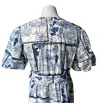 Joie  Blue And White Tropical Toile Fit and Flare Dress, Sz 10 Photo 8
