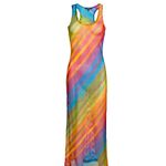 NWOT MESH SHEER RAINBOWS MULTICOLORED SWIM COVERUP DRESS Green Size L Photo 5