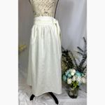 Piombo Tie Wrap Around Midi Skirt Ivory size 2 White Photo 5